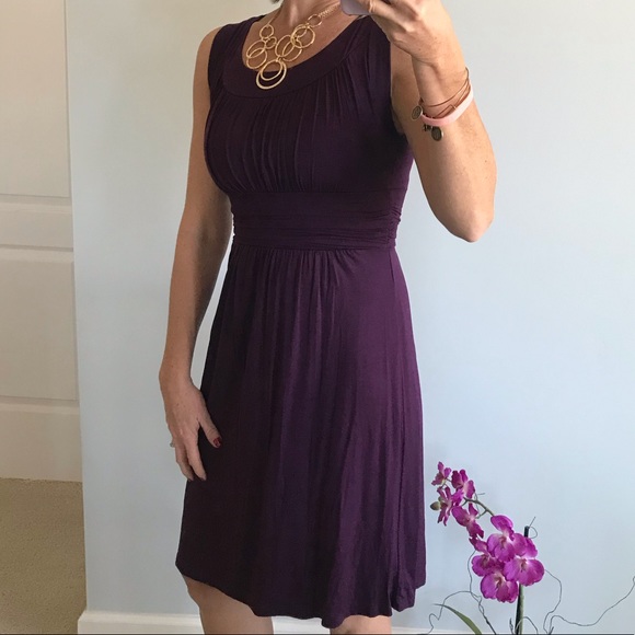 Purple Jersey Knit Sleeveless Dress - Picture 5 of 8